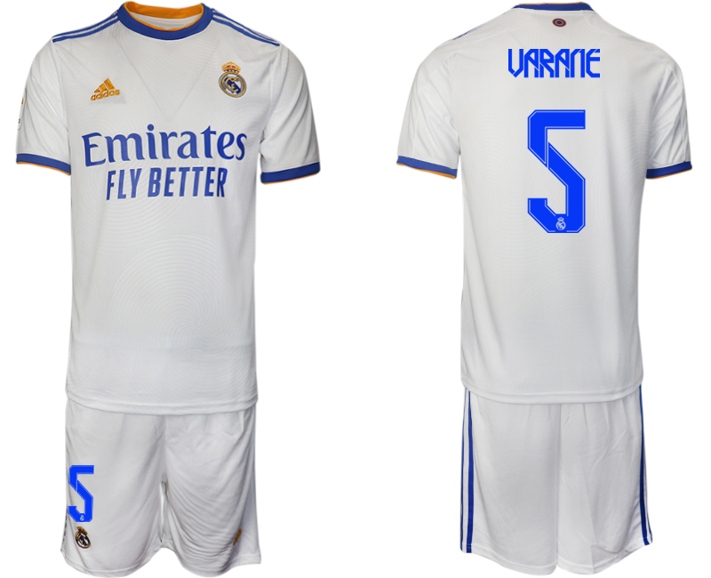 Men 2021-2022 Club Real Madrid home white #5 Soccer Jerseys